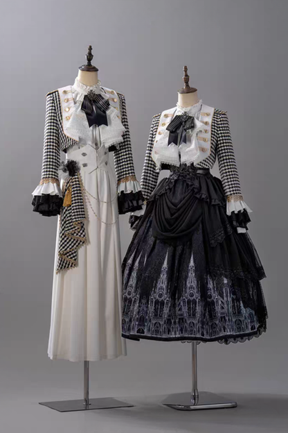 【予約商品】チャーチクワイアゴシックロリータハウンドストゥースドレスアンドプリンススーツフルセット＋コンプリートセット＋ハット