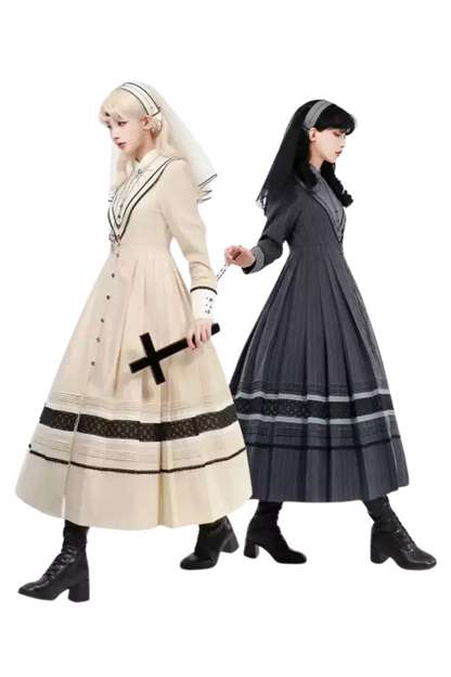 [Reservation deadline on December 7] Dreamweaver Elegant 2 Pattern Embroidery Nun Dress