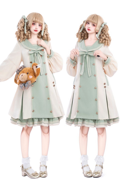 [October 18 reservation deadline] Sailor color A line layered dress