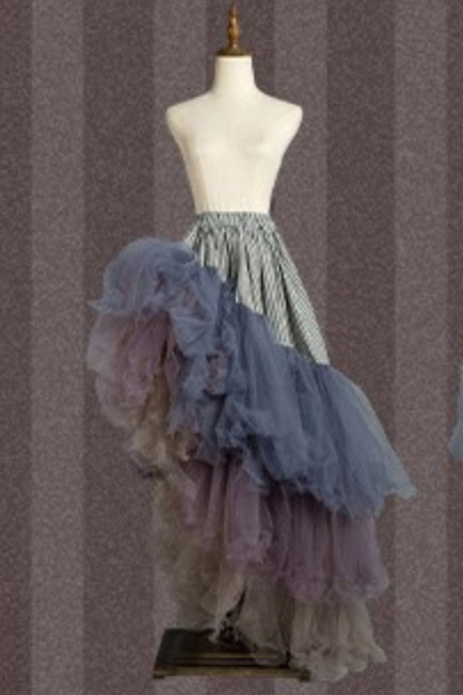 【予約商品】ストライプグリッドファンタジードレスセット＋アシメチュールスカート＋ベール