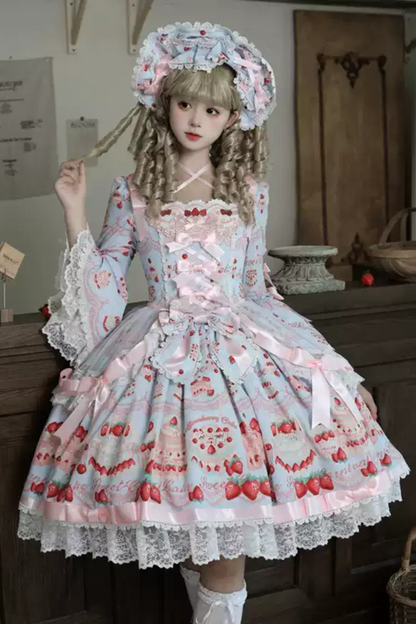 [Pre-order Deadline: July 8] Strawberry Series Bonnet + Ribbon Headband