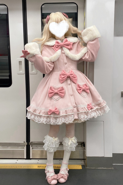 【予約商品】スイートアンドキュートファーケープリボンコート