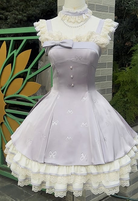 【1月29日予約締切】エレガントルージュロリータフリルリボンサスドレス＋チョーカー