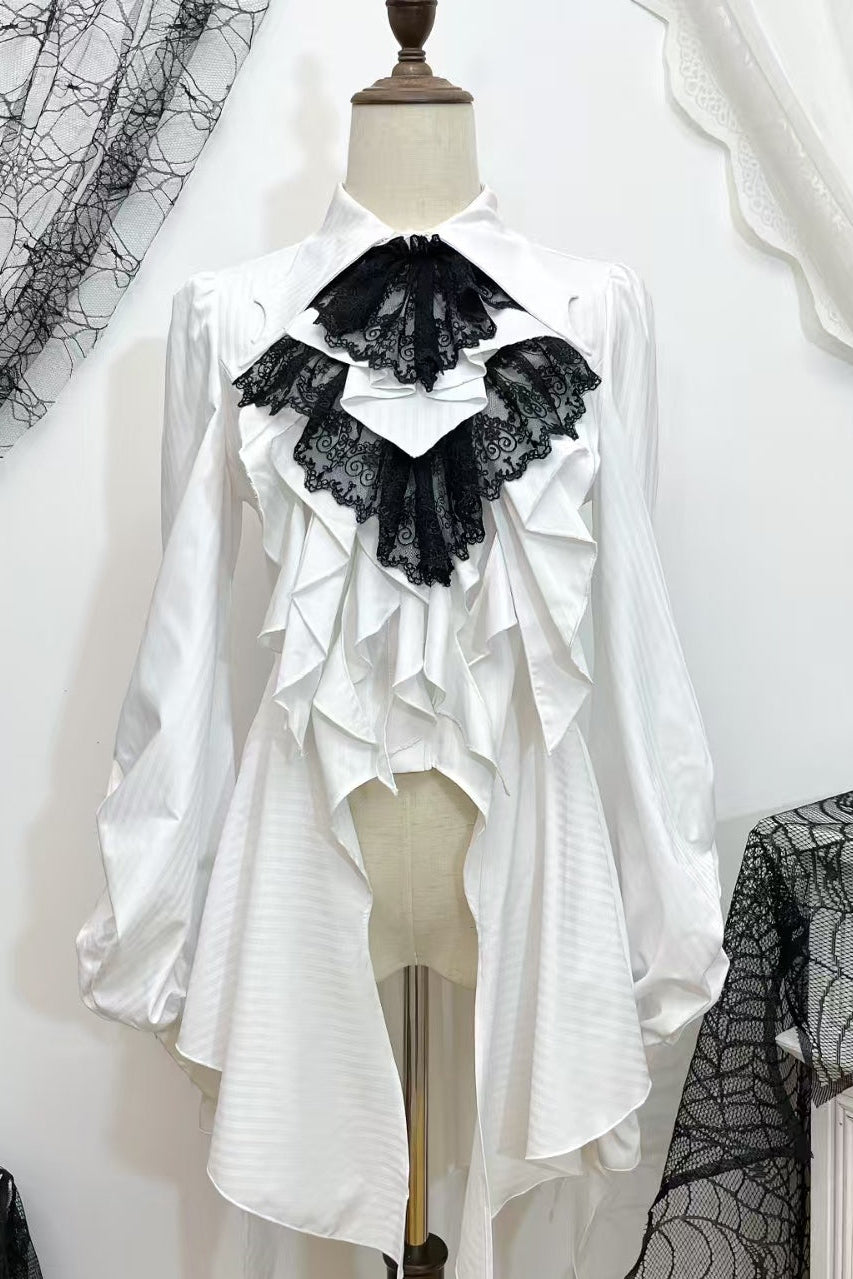 【12月29日予約締切】ダークゴシックコウモリカラーエレガントロングテールシャツ