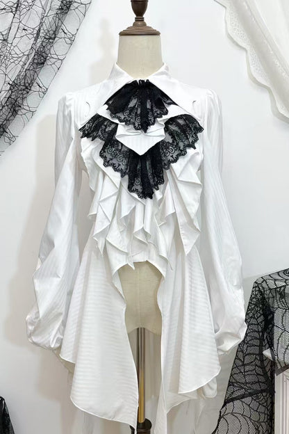 【12月29日予約締切】ダークゴシックコウモリカラーエレガントロングテールシャツ