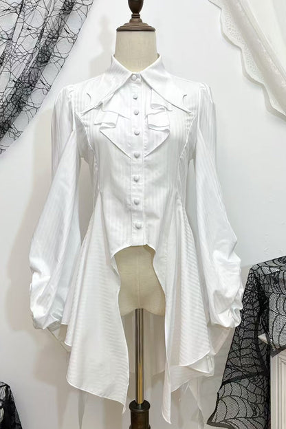 【12月29日予約締切】ダークゴシックコウモリカラーエレガントロングテールシャツ