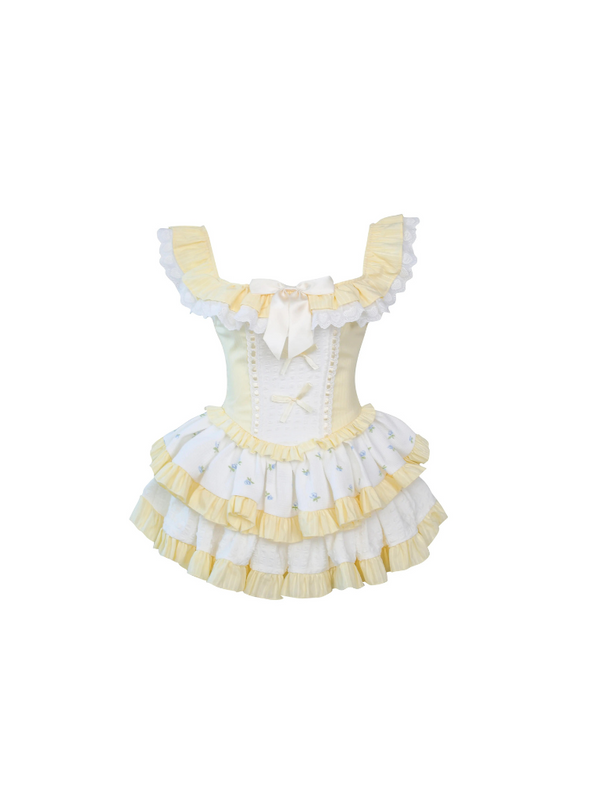 Coconut Cheese Bobo Suspender Dress + Bubble Pants