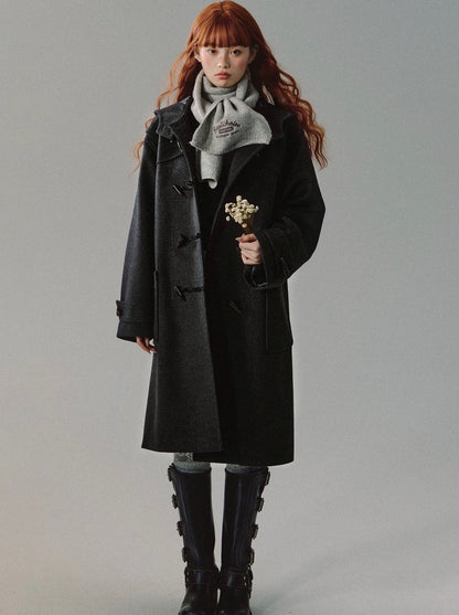 Wool Retro Classic College Style Long Wool Coat