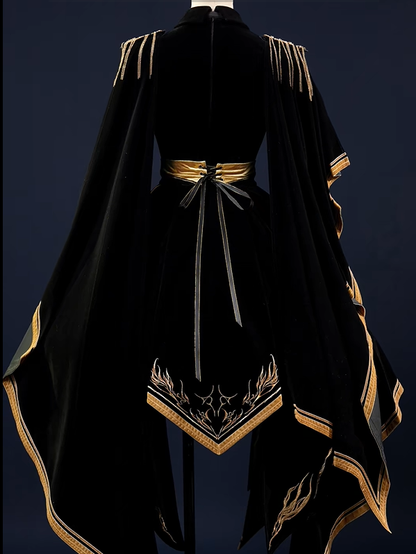 [Deadline for reservations: November 16] Holy army black gold embroidered military cape dress complete set + dress set