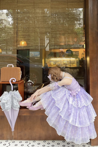 【予約商品】バレエスタイルエレガントドレス+ハット+ヘアバンド+リボンテール