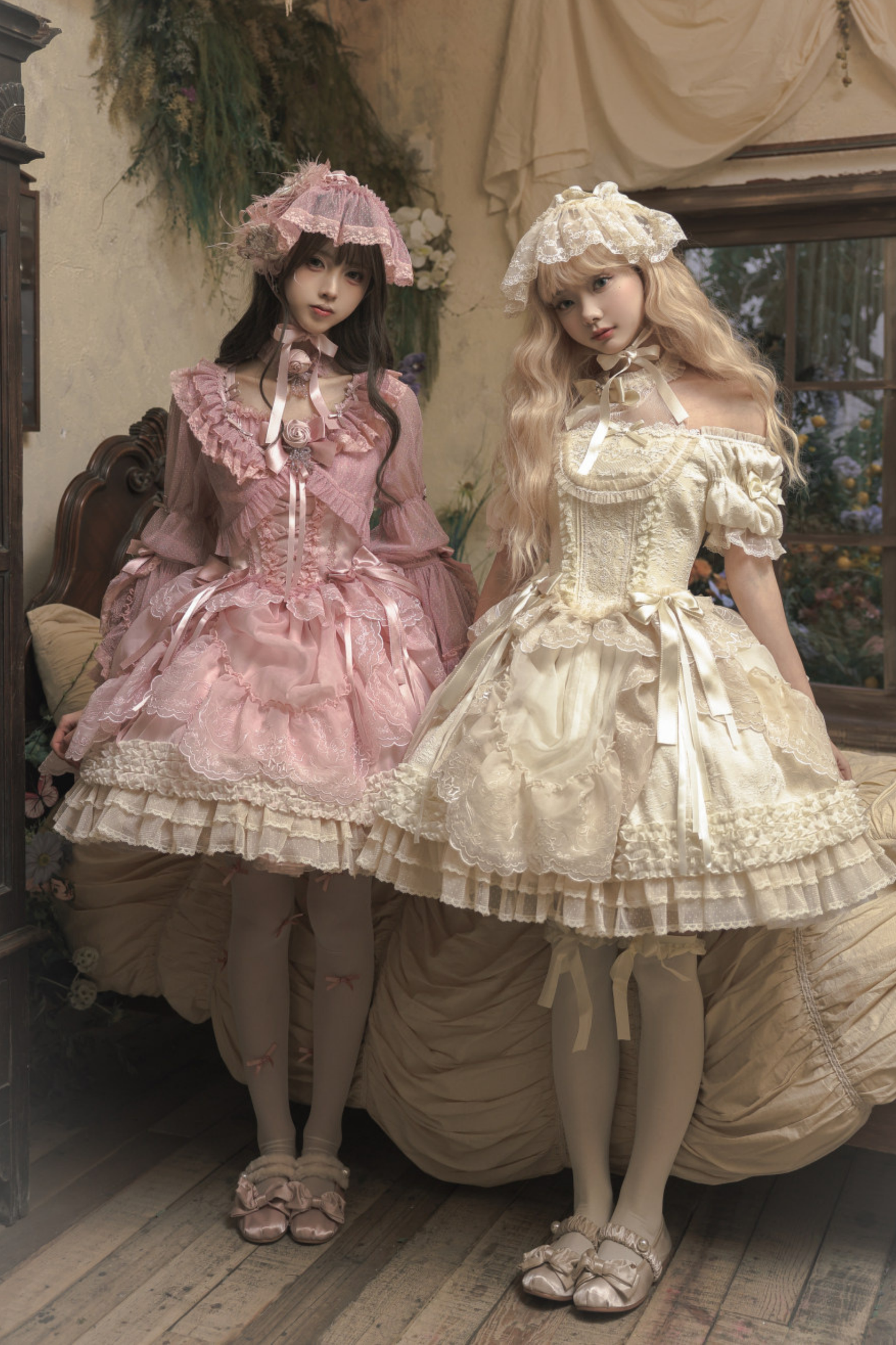 Moon River Lolita Puff Sleeve Top + Vest + Skirt