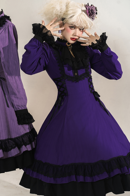 Retro Striped Elegant Gothic Lolita Dress