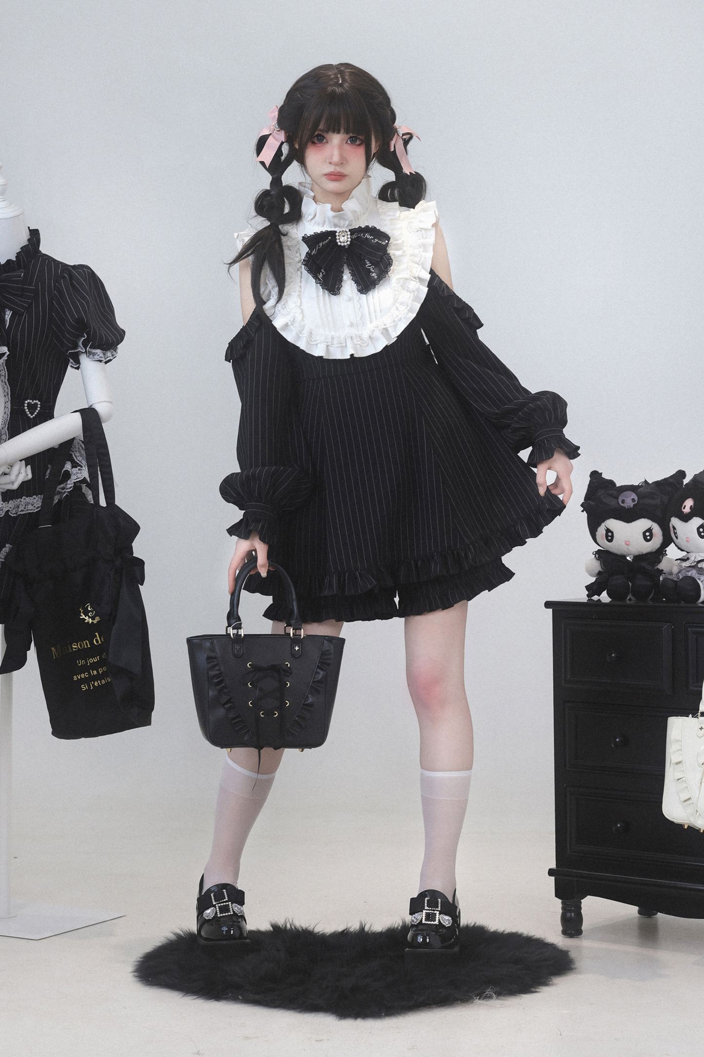 ローズプリンセスオフショルダーフリルリボントップス