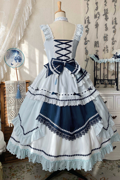 [3월 18일 예약마감] 차이나 드림 원피스 + 점퍼 스커트 + 소매 + 레그 워머 + 머리띠 + 칼라 + 클립 + 리본 + 공주 소매