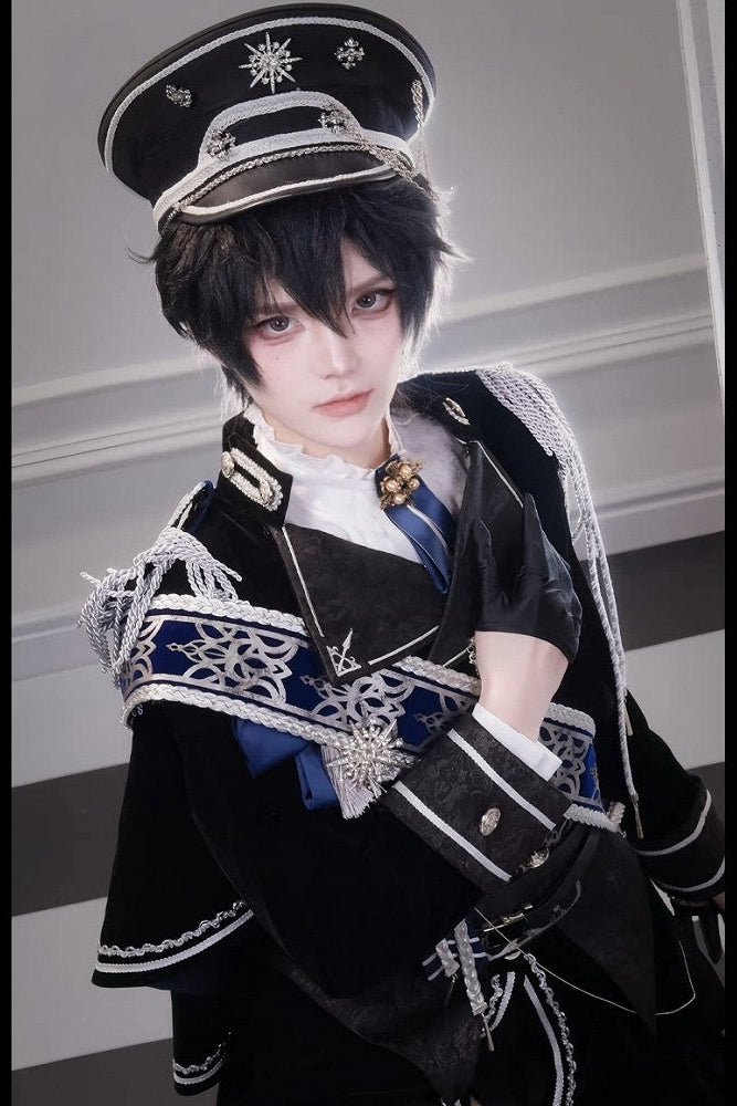 [Pre-order Deadline: December 7] Dark Blue & Black Royal Prince-Inspired Military Lolita Coordinated Outfit 1/2 + Complete Set in Ouji Style