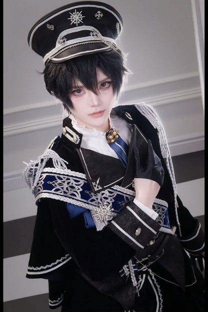 [Pre-order Deadline: December 7] Dark Blue & Black Royal Prince-Inspired Military Lolita Coordinated Outfit 1/2 + Complete Set in Ouji Style