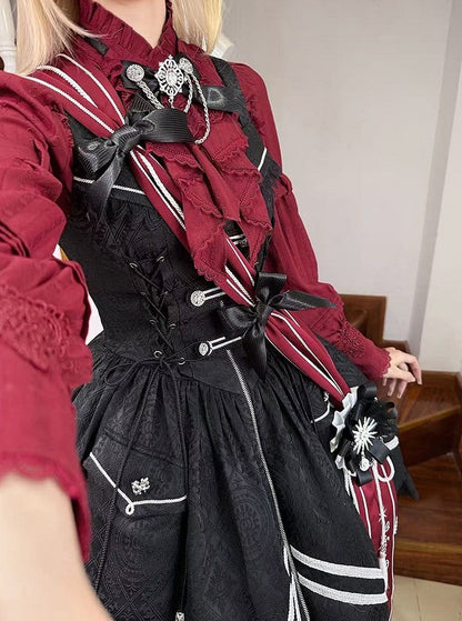 【2月23日予約締切】ドーンブレイカーゴシックフリルスタンドカラージャカードリボンシャツ