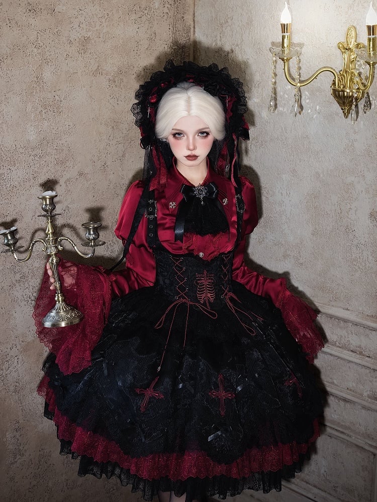 【12月8日予約締切】Black Mist Banquet ゴシックレースジュリエットスリーブシャツ