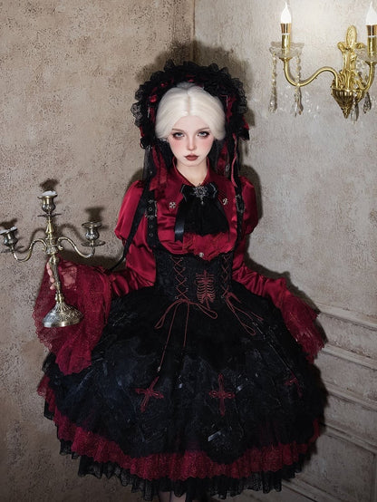 【12月8日予約締切】Black Mist Banquet ゴシックレースジュリエットスリーブシャツ