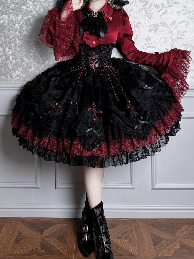 【12月8日予約締切】Black Mist Banquet ゴシックレースジュリエットスリーブシャツ