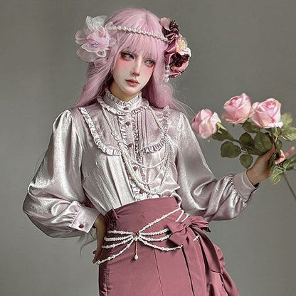 【12月23日予約締切】トワイライトレインロマンティックフリルシャツ