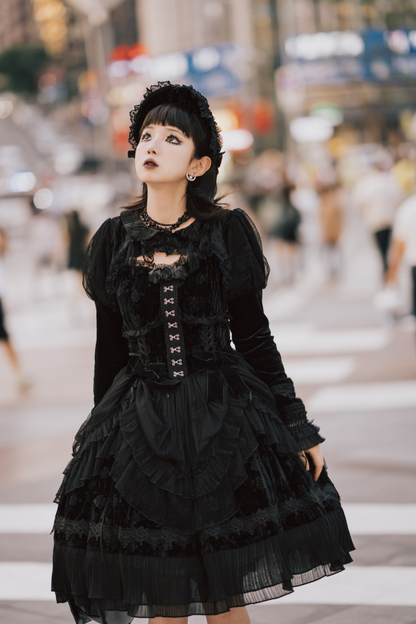 Gothic Chic Doll Lolita Dress + Short Jacket