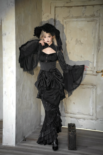 ダークフラワーゴシックロリータセットアップ