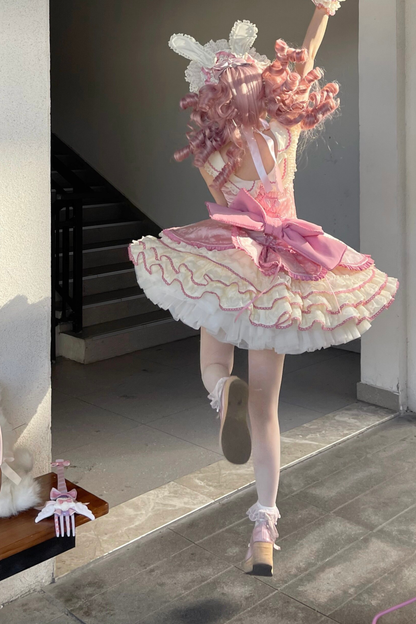 Magical Girl Lolita Dress + Bonnet + Pendant + Sleeves