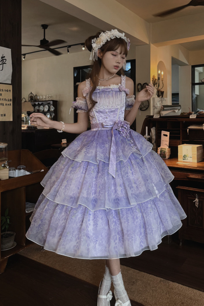 【予約商品】バレエスタイルエレガントドレス+ハット+ヘアバンド+リボンテール