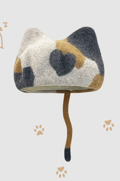 Designer Woolen Cat Ears Beret