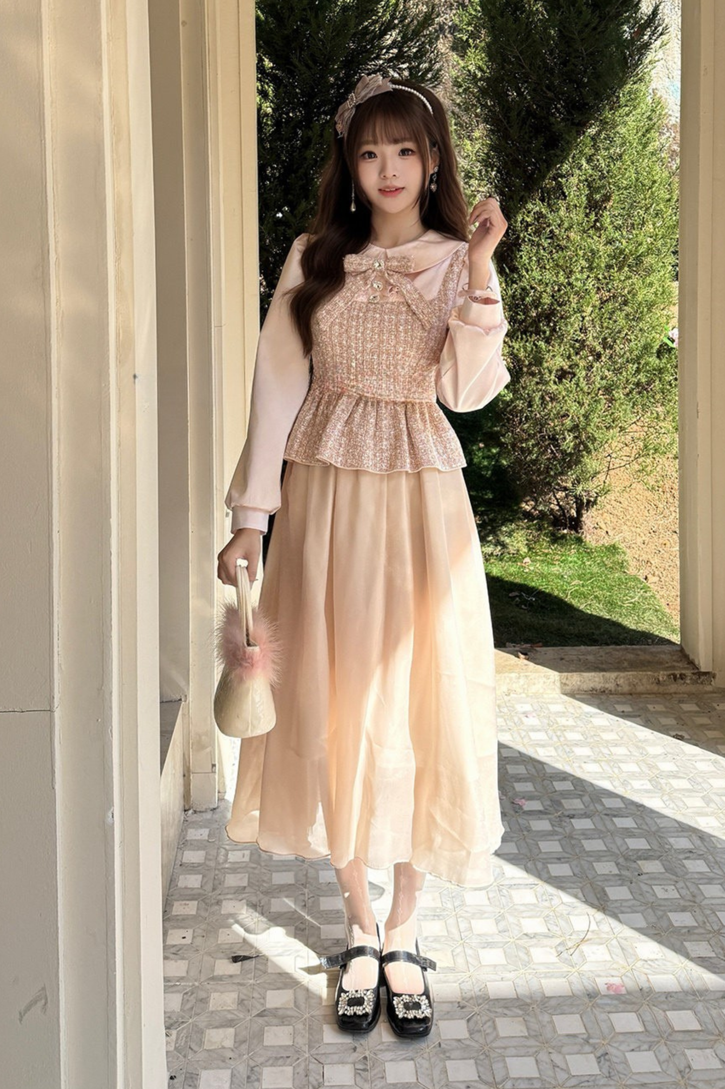 Retro Sweet Girly Flare Long Dress
