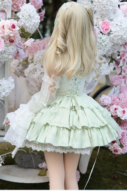 ポリールーバレエフランネルレースリボンロリータドレス