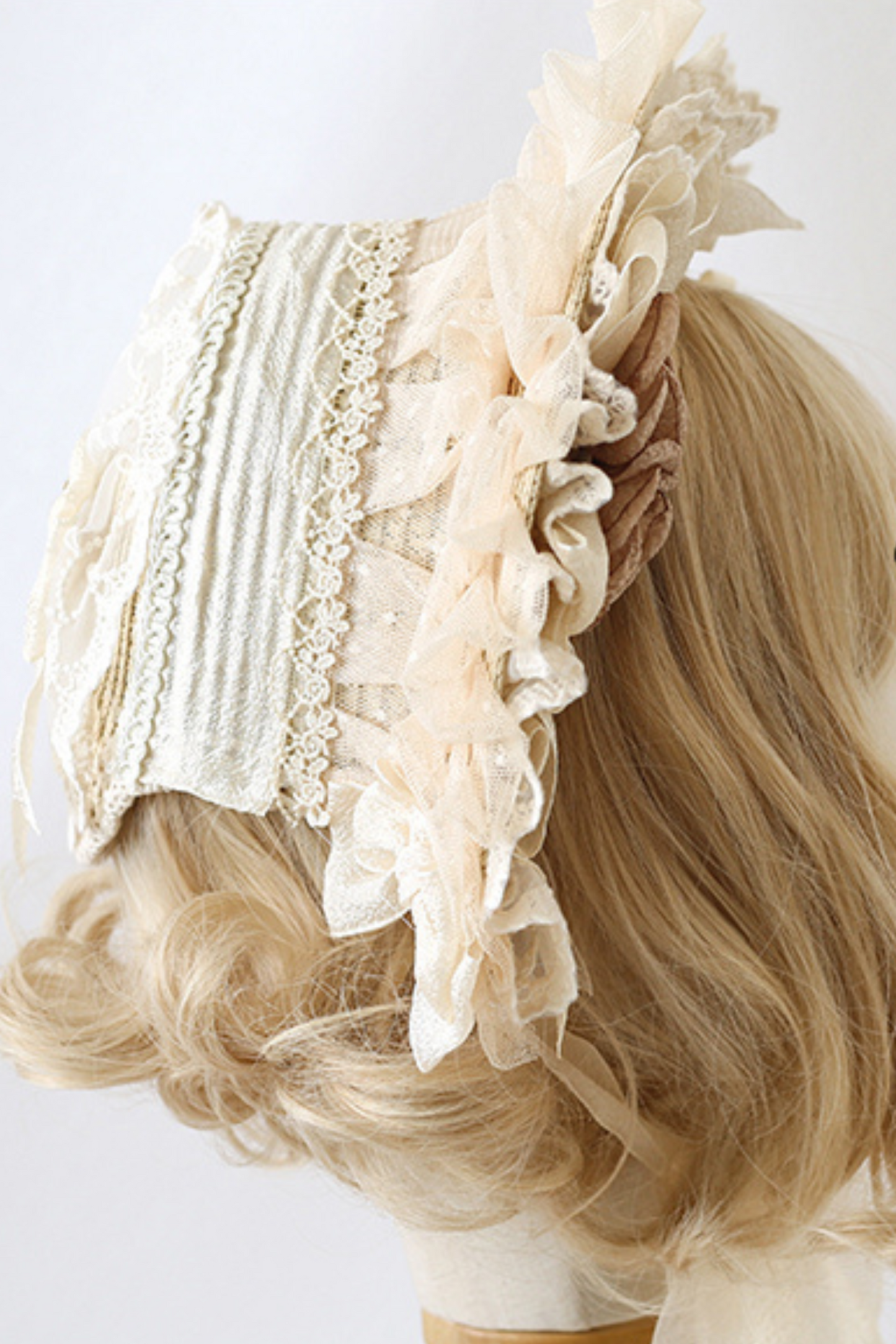 Elegant lace ribbon hood