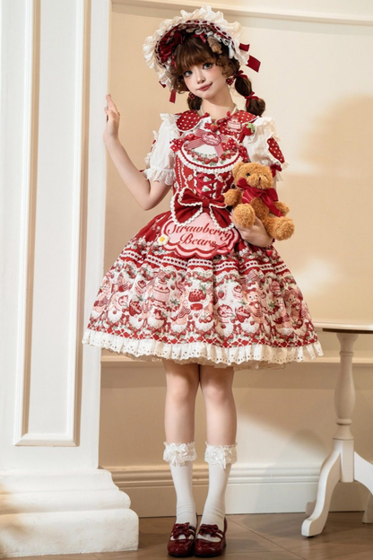 Lolita Striped Strawberry Dress