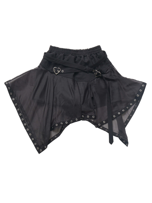 ハイドバタフライサマーニットプリントショートプルオーバー＋パンクイレギュラーチュールスカート