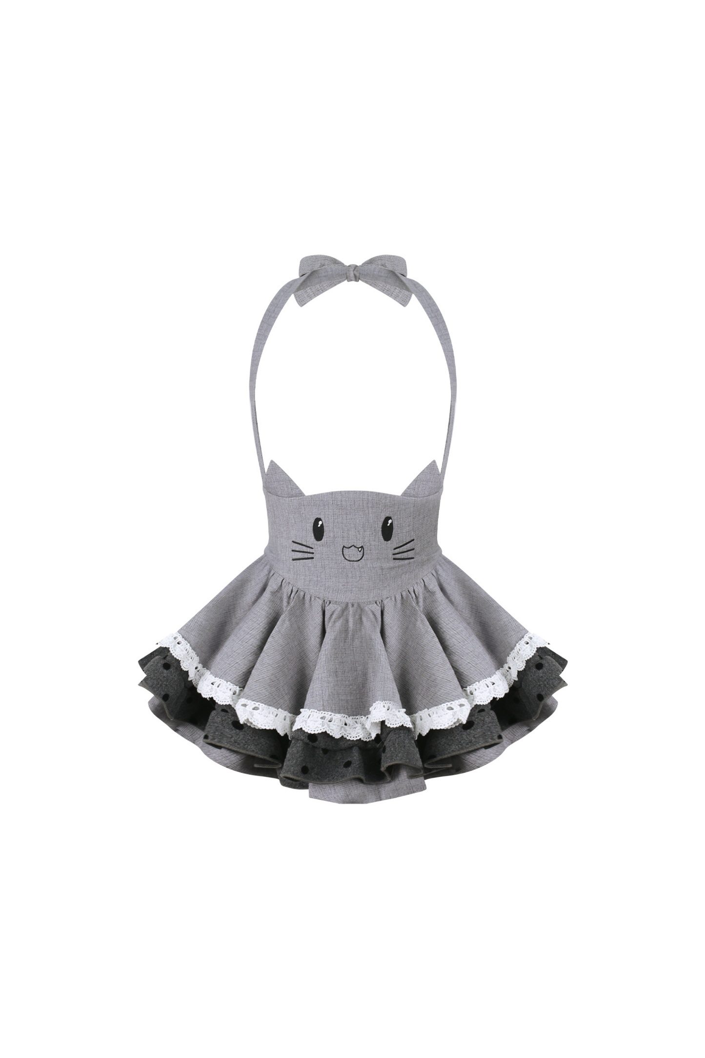 Black cat suspender skirt + cape + top