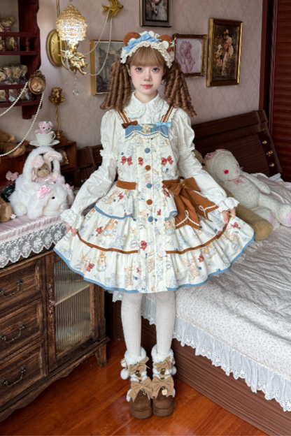 シーサイドベアティーパーティーロリータドレス+ケープ