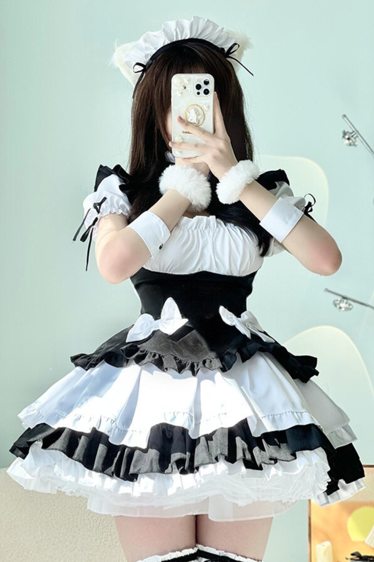 Lolita Black And White Maid Cosplay Set