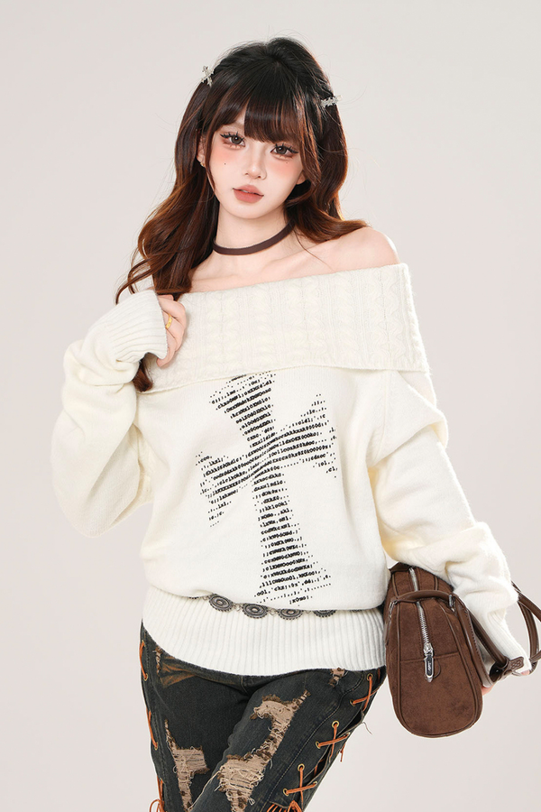 Cross-mode off-the-shoulder tops