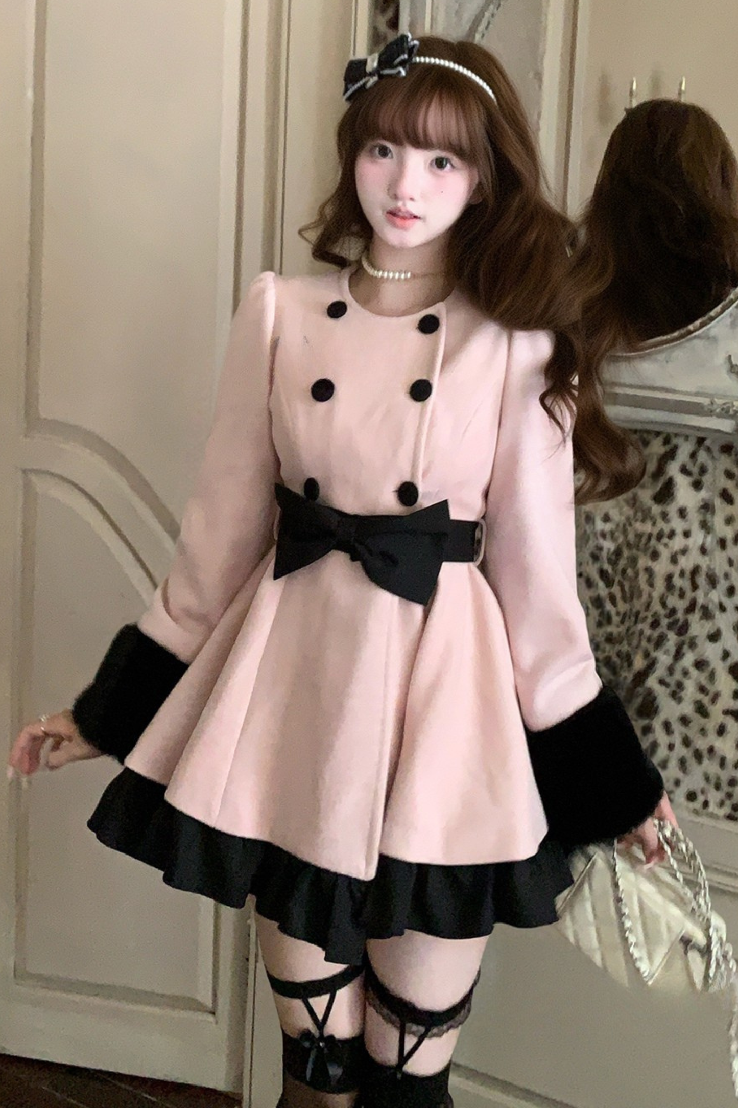 パールベリーリボンフレアコート