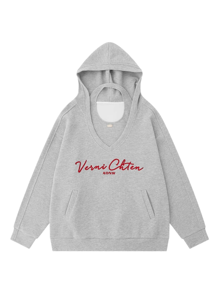 American Retro Sweatshirt Hooded Loose Oversized Two Piece Set