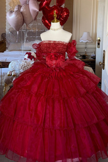 [3월 30일 예약마감] 우아한 무스 러브송 레드 원피스+소매