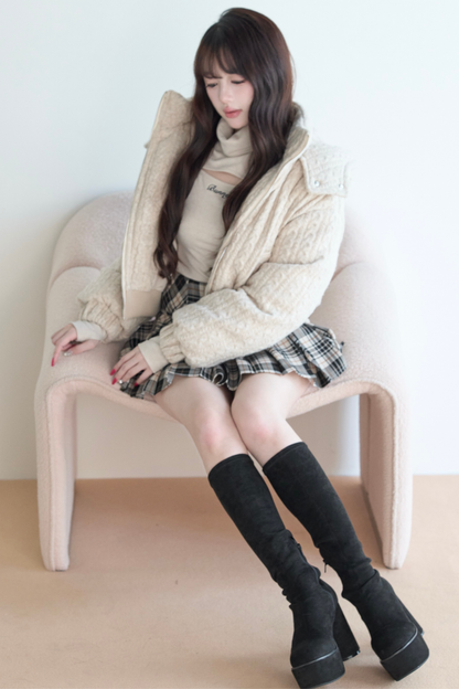 モードケーブルニットジャケット