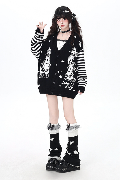 ダークボーダールーズオーバーニットカーディガン