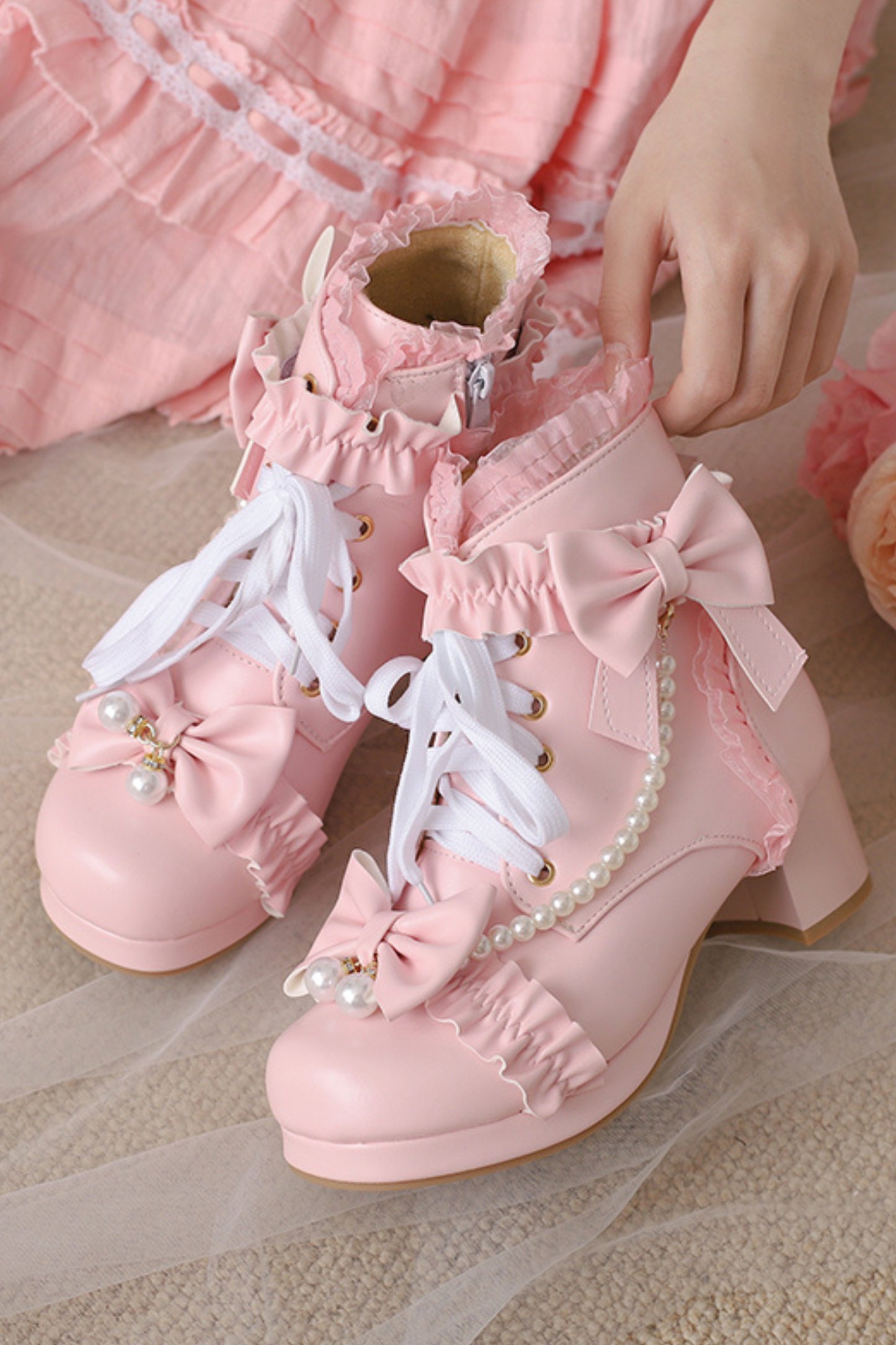 パールリボンスイートロリータブーツ