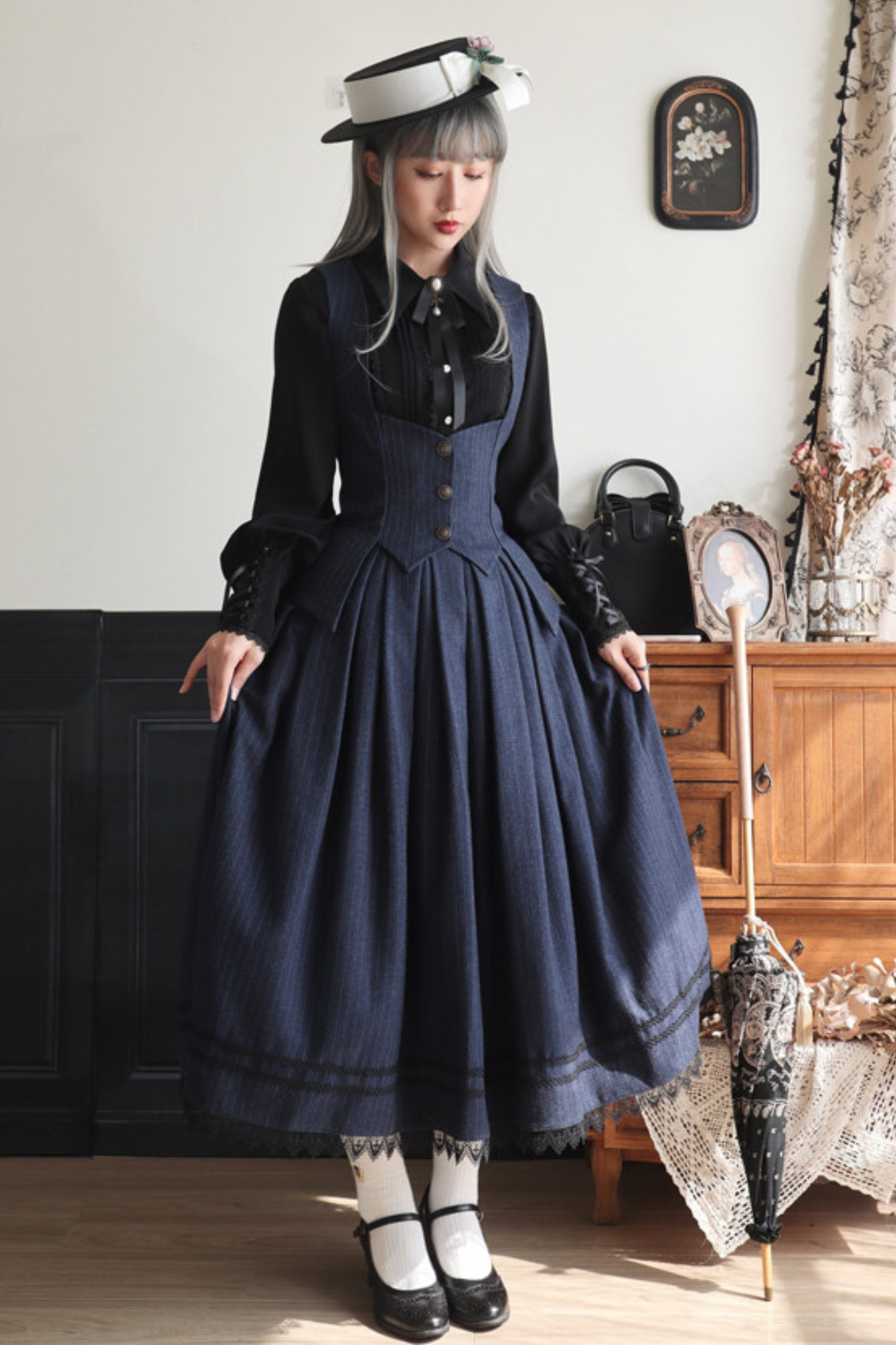 Retro Stripe Letter Skirt