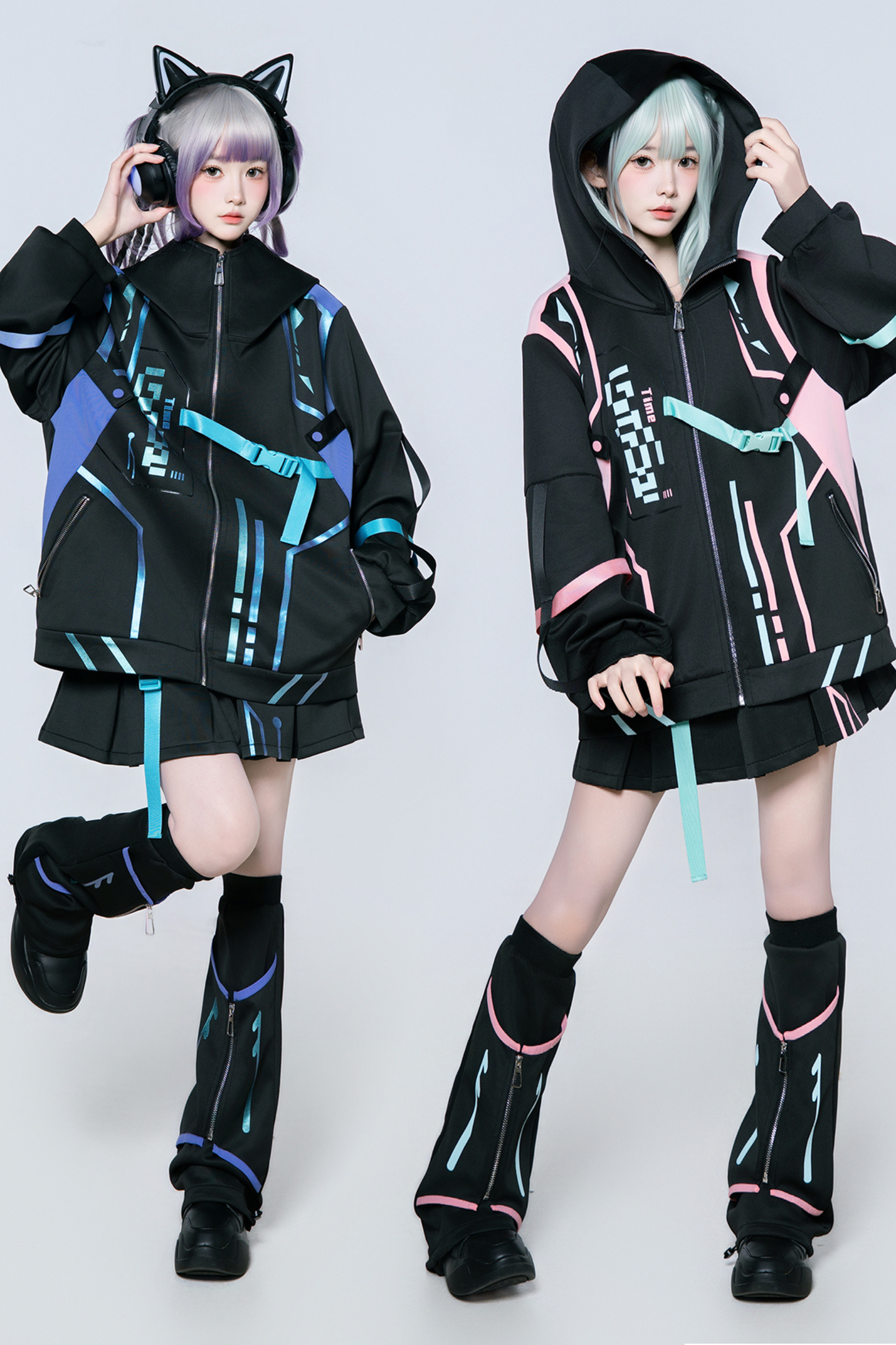 オーバーロードアニメガールジャケット+スカート＋レッグカバー