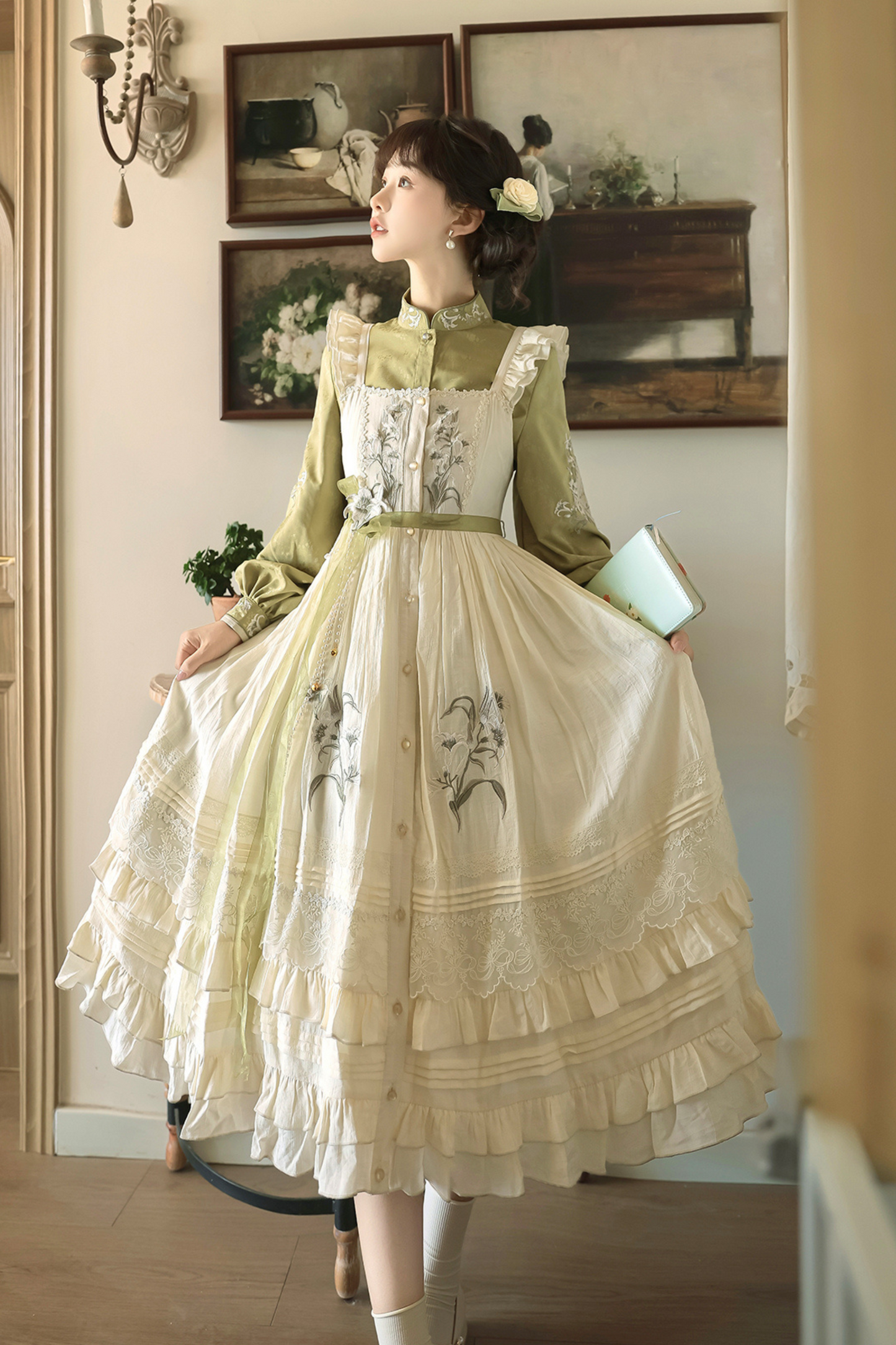 【予約商品】レトロチャイナエレガントロリータドレス+トップス