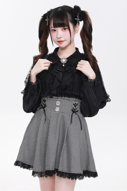 Stone Buckle Straps Skirt