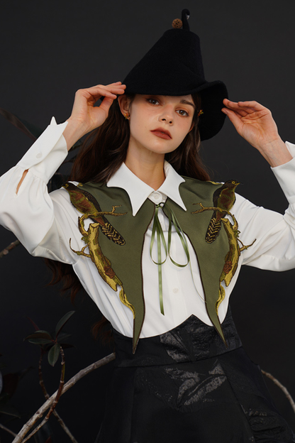 French Neckline Faux Collar